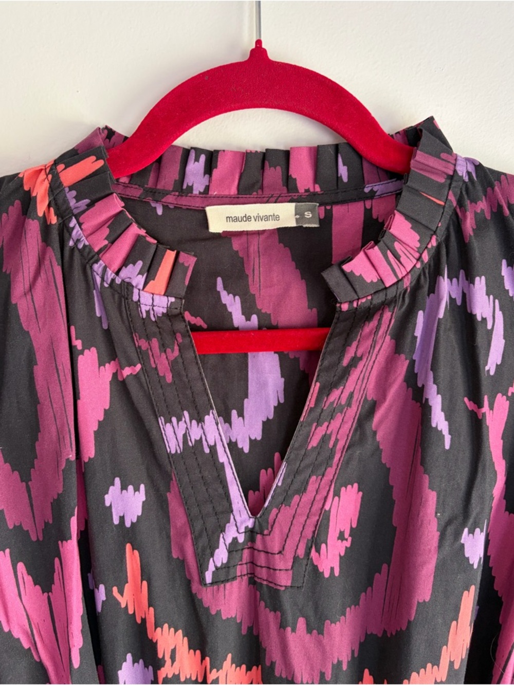 Maude Vivante Yara Arabian Ikat Patterned Short Sleeve Cotton Dress Size S - Picture 4 of 6